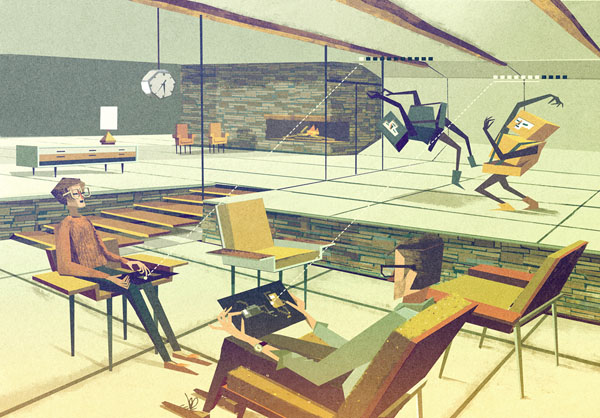 Apps and Games  - Illustration by Matthew Lyons for a Section of a Guide on Gadgets