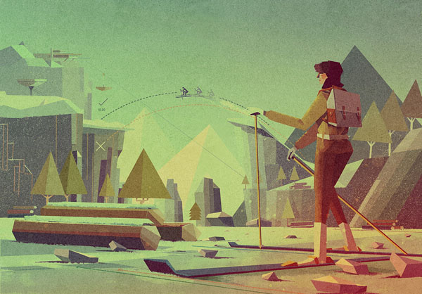 Outdoor - Illustration by Matthew Lyons for a Section of a Guide on Gadgets