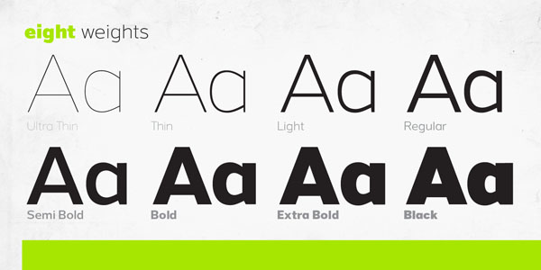 Grey Sans - Eight Weights by Greyscale Type
