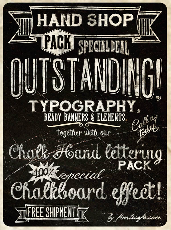 Hand Shop - Handmade Lettering Packs by Fontscafe
