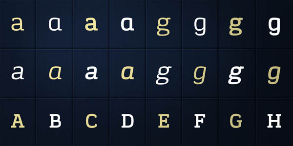 Korpo Serif - alternative characters
