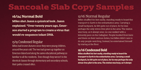 Sancoale Slab Copy Samples