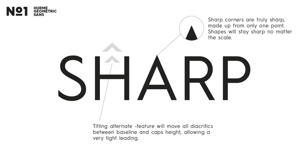 Hurme Geometric Sans No.1 - Sharp Corners and Titling Alternate Feature