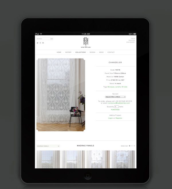 MYB Textiles - Web Design by Graphical House