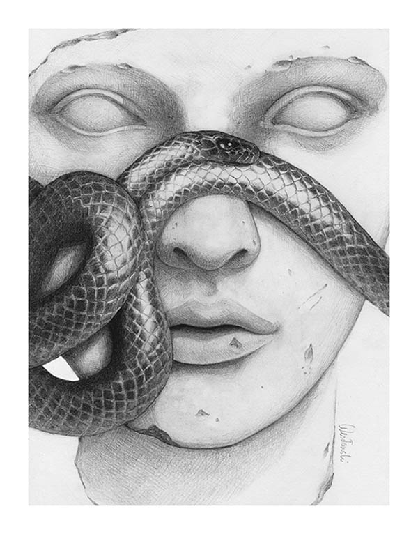 Mask - Drawing by Radek Wesolowski