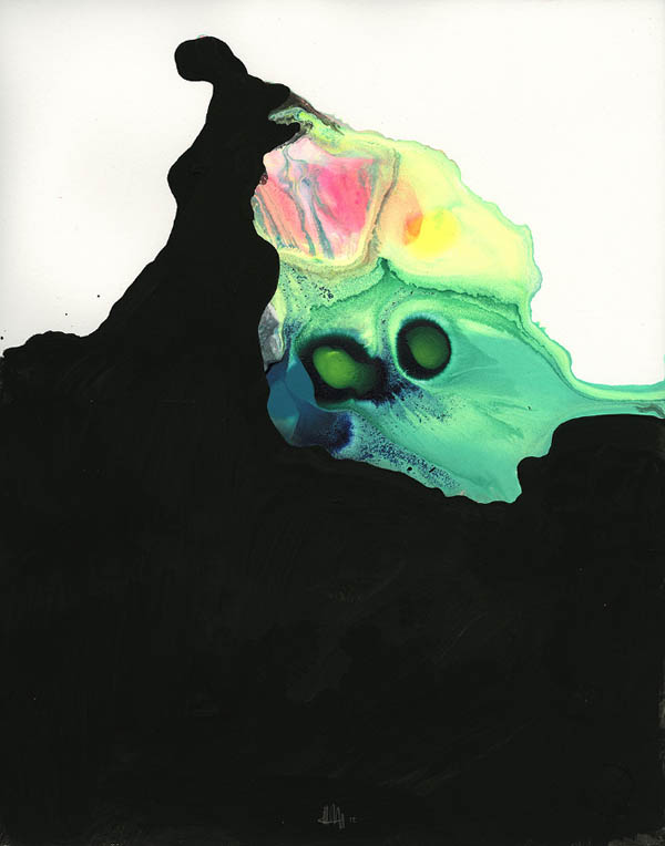 Reflection - Modified acrylic, tempra, pigment on Paper by Michael Cina