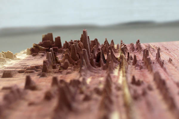 Spectral Density Estimation — 2013 - Cnc milled sound data visualization sculptures by Andreas Nicolas Fischer