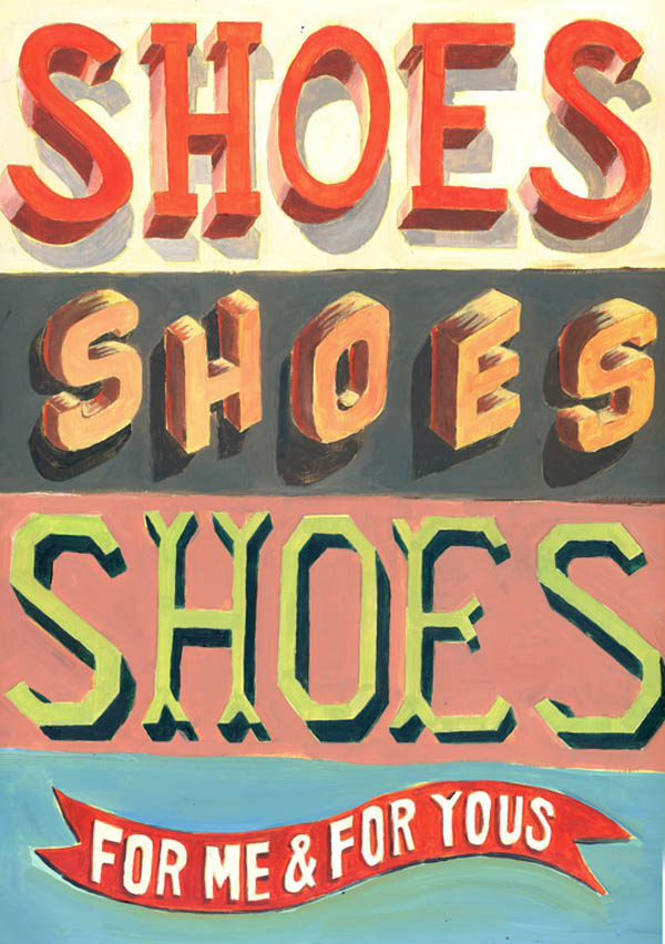 Acrylic Letterings on board by Jeff Rogers