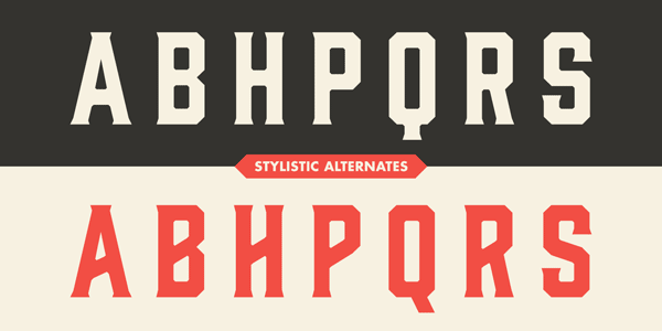 The Gin font family comes with a list of stylistic alternates.