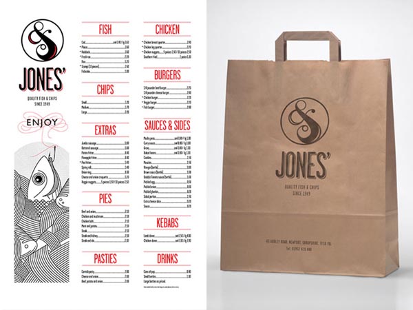 Jones' Fish & Chips - Menu and Packaging Design by Andreas Neophytou Jones' Fish & Chips - Menu and Packaging Design by Andreas Neophytou