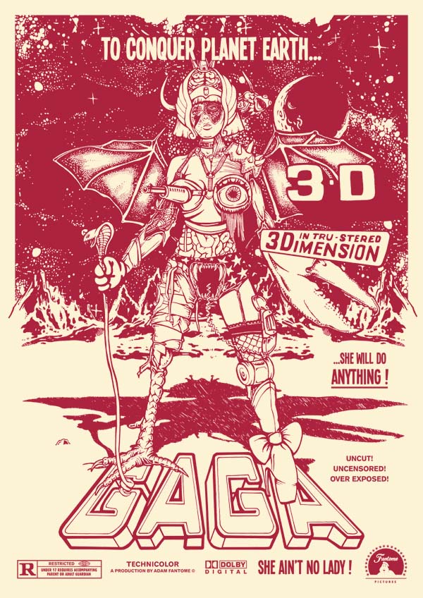Lady Gaga - one color screenprint by Fantome