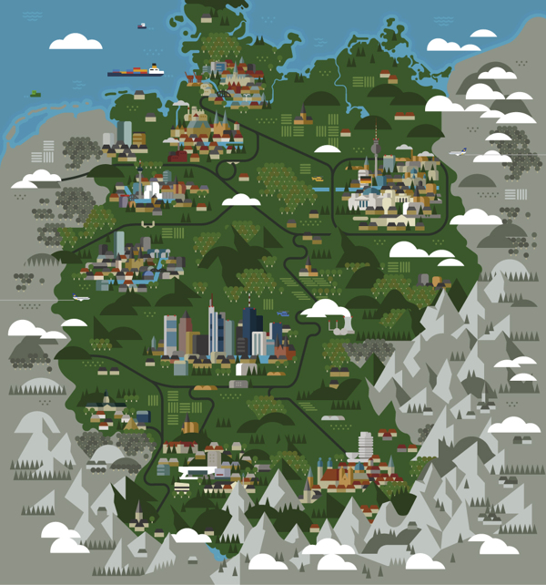 Monocle magazine - Map of Germany by Studio Hey