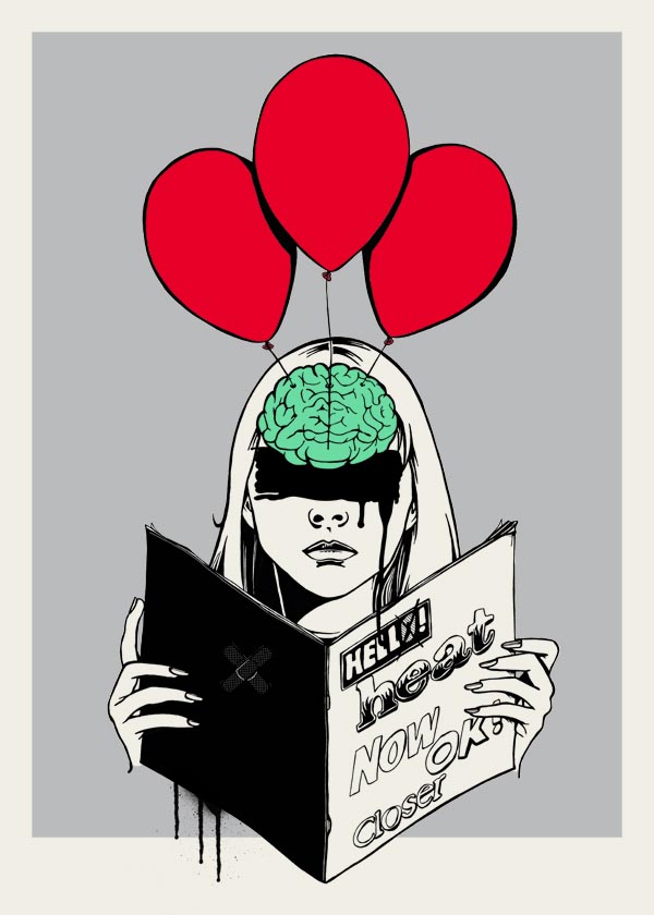 Reader - 4 color screenprint by Fantome