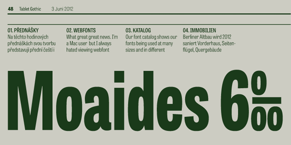 Tablet Gothic - Type Samples
