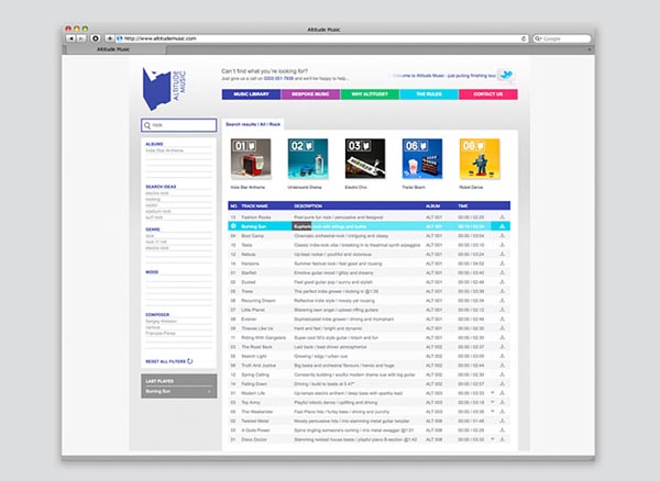 Altitude Music - website design by AND SMITH for a music production company