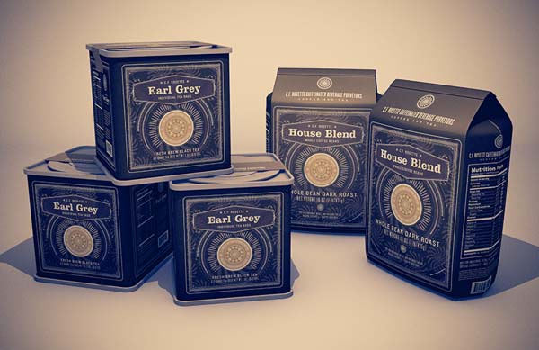 Earl Grey and Coffee House Blend Packaging Design by Alex Varanese Earl Grey and Coffee House Blend Packaging Design by Alex Varanese