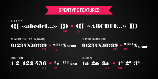 Encorpada Classic - Several OpenType Features