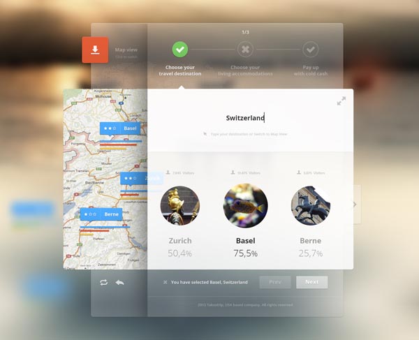 Holiday Website - Selector User Interface by Cosmin Daniel Capitanu