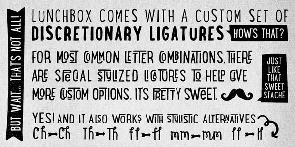 Lunchbox - custom set of discretionary ligatures