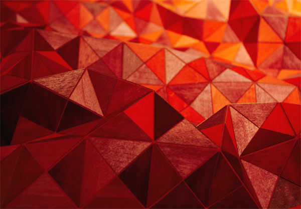Blanket made of soft & flexible wood pieces by German textile designer Elisa Stotzyk - close up