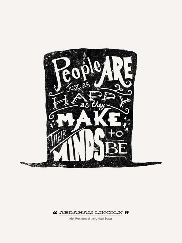 Abraham Lincoln - Hand Lettered Poster Illustration by Design Different