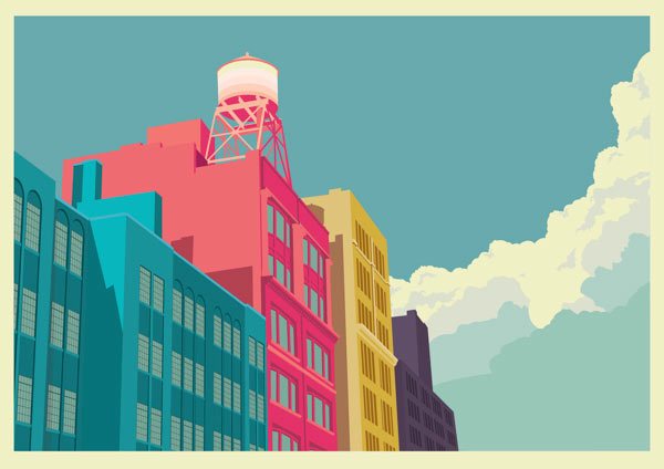 E10th Street - New York City Illustration by Remko Heemskerk