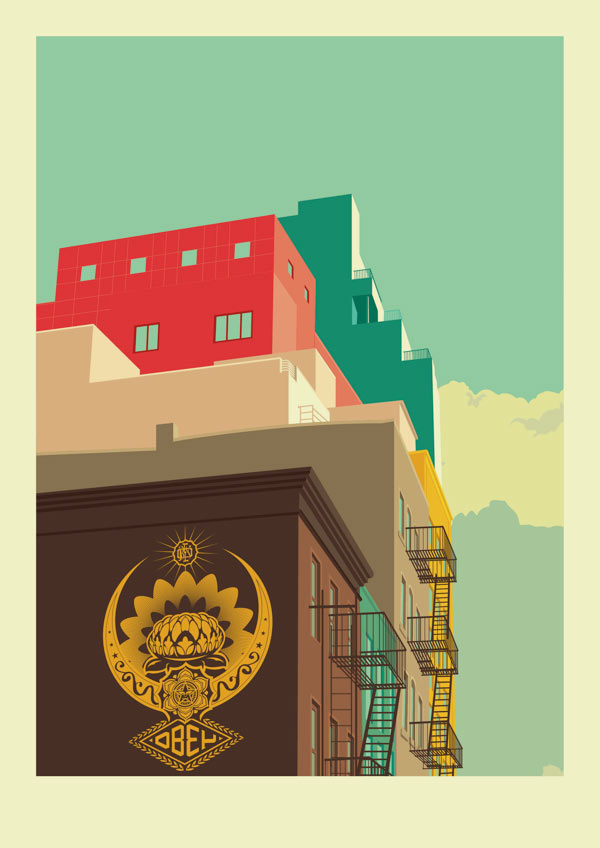Lower East Side - New York City Illustration by Remko Heemskerk
