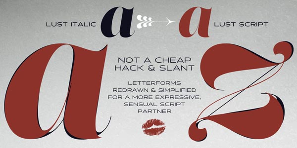Lust Italic vs Lust Script