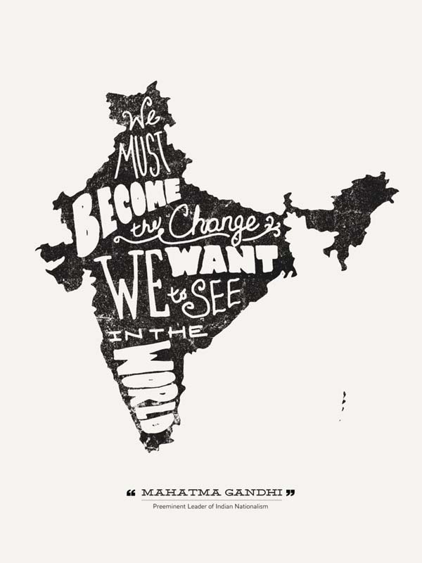 Mahatma Gandhi - Hand Lettered Poster Illustration by Design Different