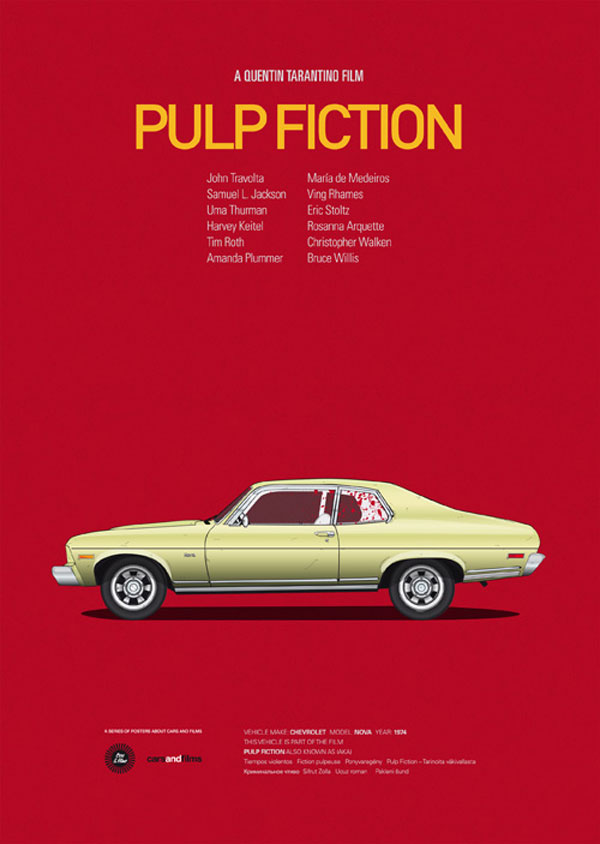 Pulp Fiction - Cars and Films - Poster Series by Jesús Prudencio