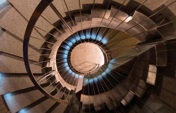 Spiral Staircase of the Cliff House in Senegal by SAOTA