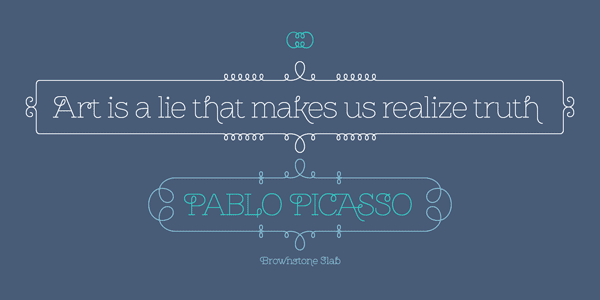 Brownstone Slab typefaces and borders