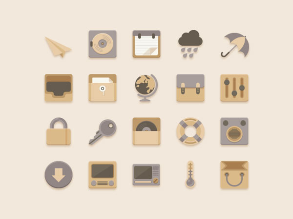 Flat Icons Vanilla Choc Chip Theme