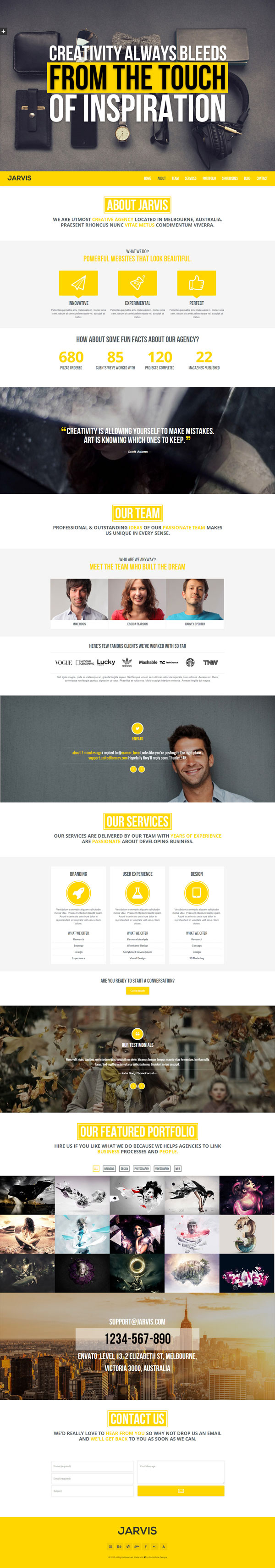 Jarvis - Onepage Parallax WordPress Theme by RockNRollaDesigns