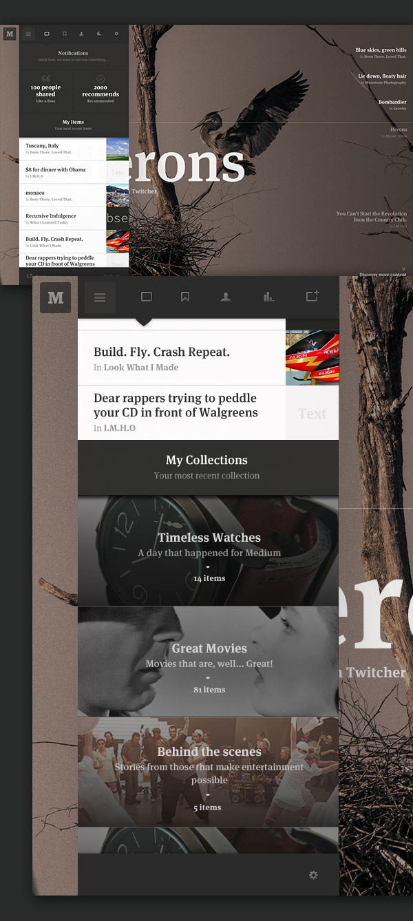 Medium.com Collection - Web Design Concept by Leigh Taylor