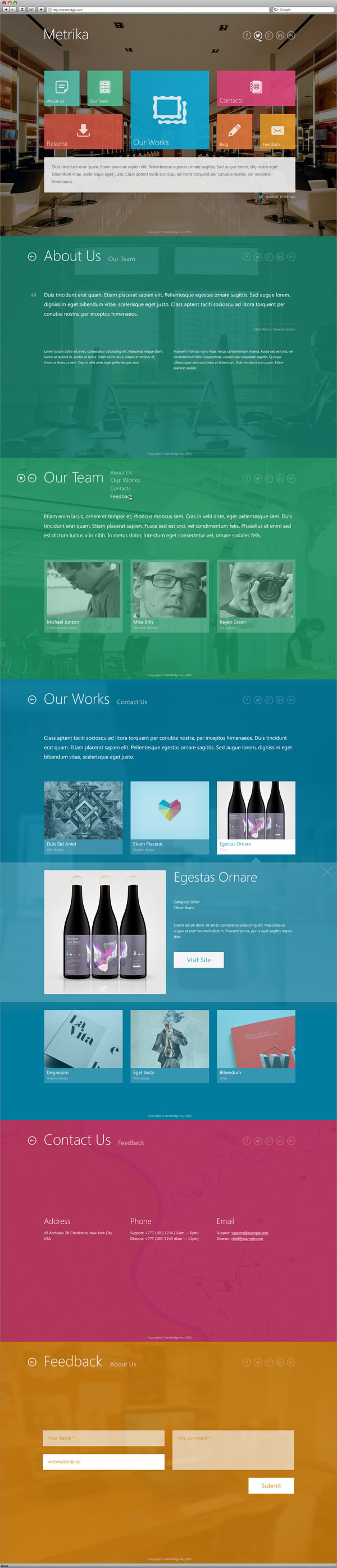 Metrika — Responsive OnePage WordPress Theme by InfoStyle