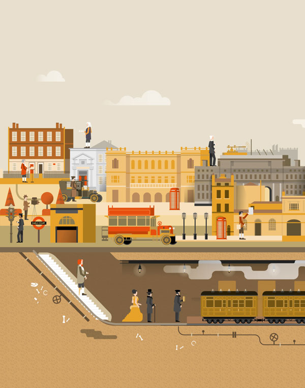 Vintage Illustration by The Design Surgery -  London Secrets and Inventions