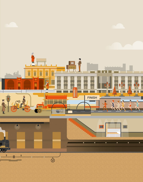 Vintage Illustration by The Design Surgery -  London Secrets and Inventions