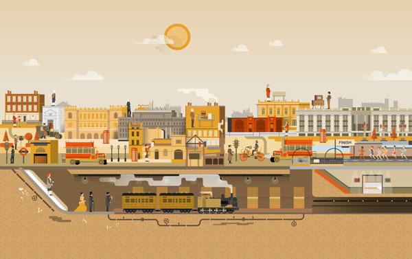 Vintage Illustration by The Design Surgery -  London Secrets and Inventions