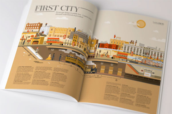 Vintage Illustration by The Design Surgery -  London Secrets and Inventions