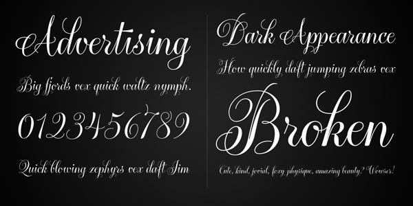 Delicatta script typeface