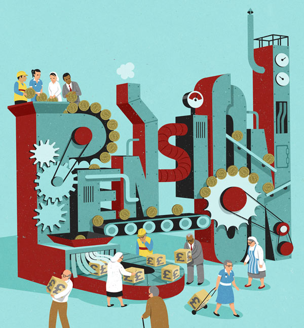 Pension Machine - Editorial Illustration by John Holcroft Pension Machine - Editorial Illustration by John Holcroft
