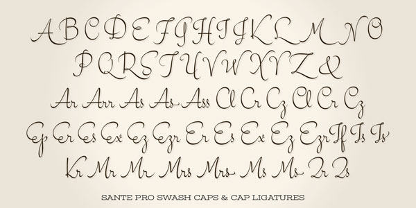 Sante Pro Swash Caps and Cap Ligatures