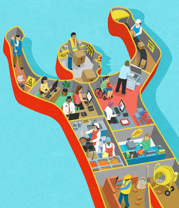 Trade Union Congress - Editorial Illustration by John Holcroft Trade Union Congress - Editorial Illustration by John Holcroft