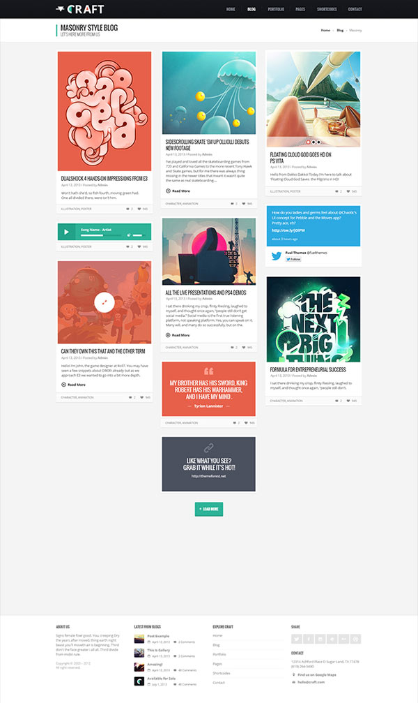 Craft WordPress Theme - Blog