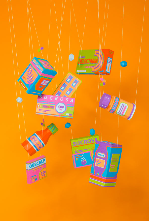 Vitamins & Placebo - Paper Sculptures by Zim&Zou for DER SPIEGEL