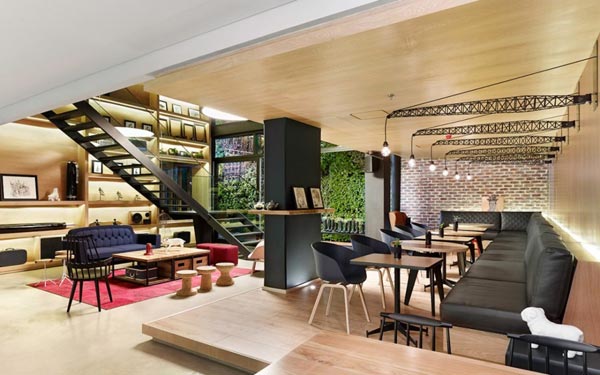 Interior of the Click Clack Hotel by plan:B Arquitectos and Perceptual Studio