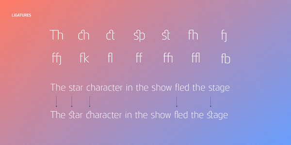 Norpeth font - ligatures