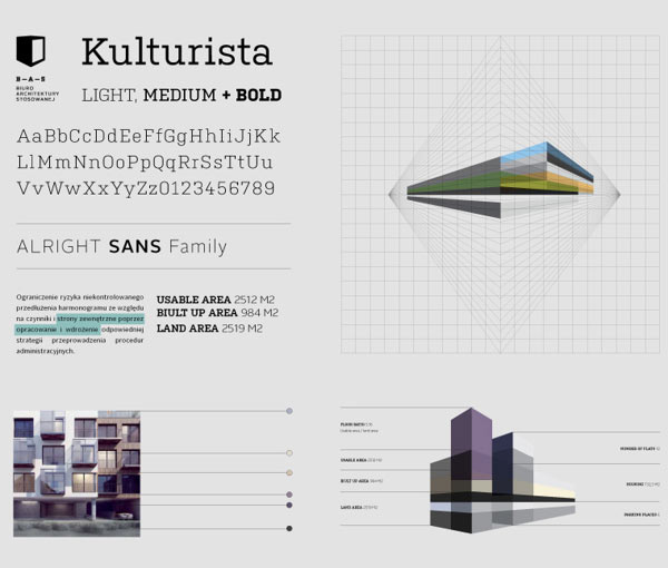 B – A – S architecture bureau corporate identity by Studio Otwarte