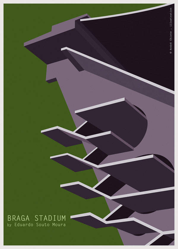 Braga Stadium - Architectural Illustration by André Chiote Braga Stadium - Architectural Illustration by André Chiote